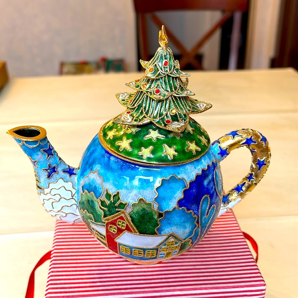 NYCO Cloisonné#Christmas teapot